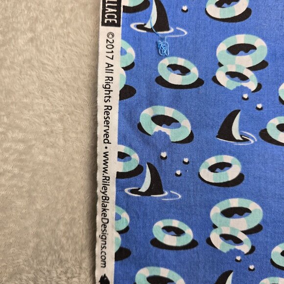 Riley Blake Sharktown Cotton Fabric By Shawn Wallace 41x73 C6352 Nautical Ocean - Picture 6 of 7